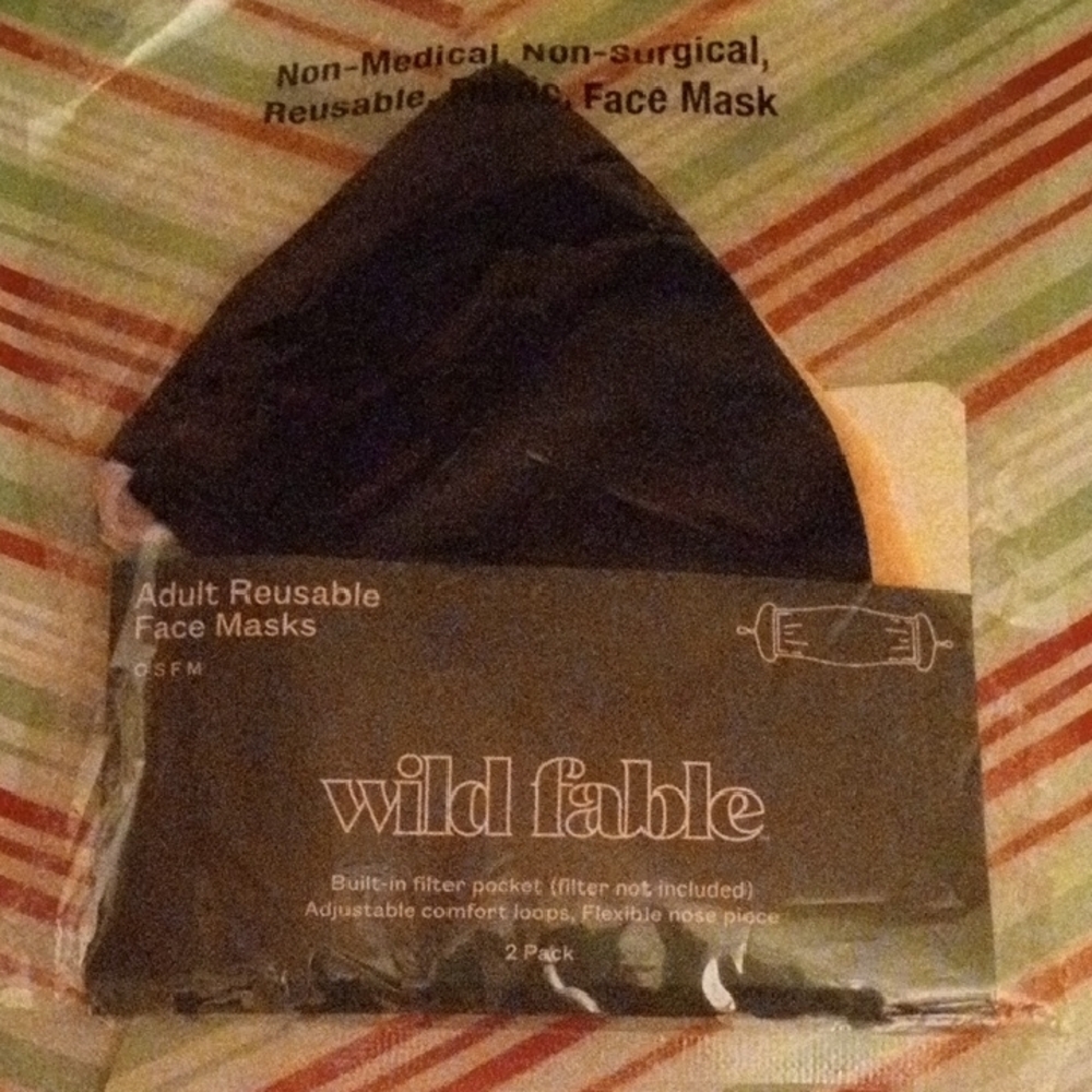 Wild Fable Black Reusable Face Masks 2 Pack